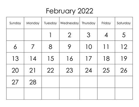 Calendar For February 2022 Free Calendarsu