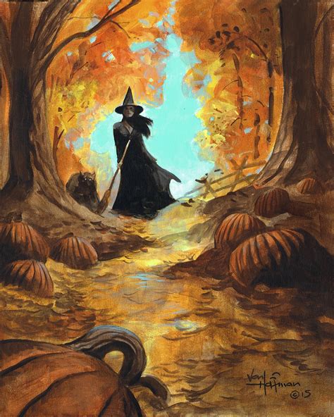 The Witch Walk 16x20 Halloween Pumpkin Giant Art Print By Etsy Scary Halloween Images