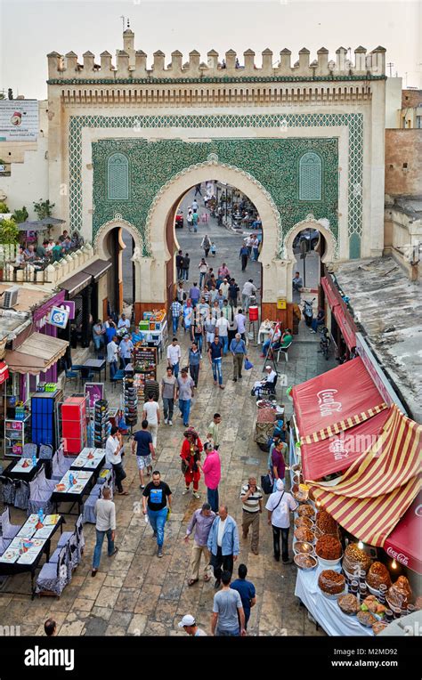 City Gate Bab Boujloud Or Bab Bou Jeloud Of Fez Morocco Africa Stock