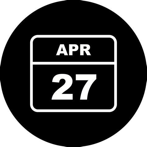 April 27th Date On A Single Day Calendar 505869 Vector Art At Vecteezy