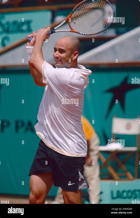 American Tennis Player Andre Agassi Roland Garros France 2001 Stock