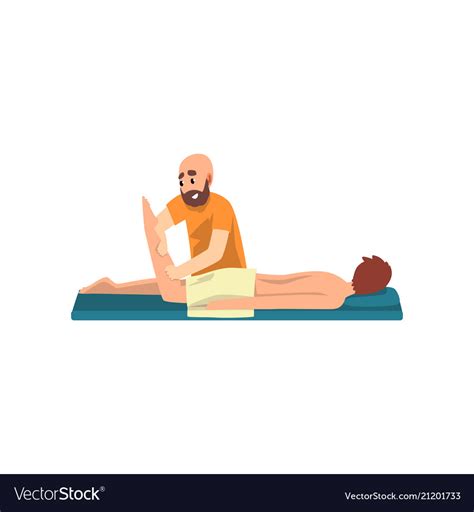 Massage Therapy With Man Male Therapist Doing Vector Image