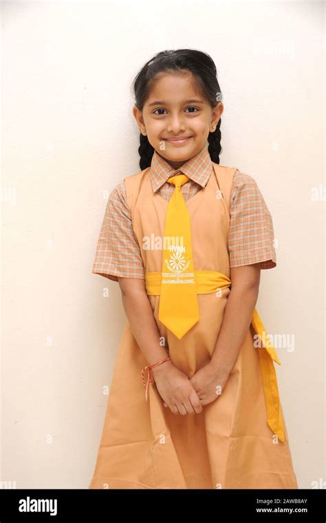 Mumbai Maharashtra India Asia March 31 2017 Indian Little Cute Schoolgirl Wearing