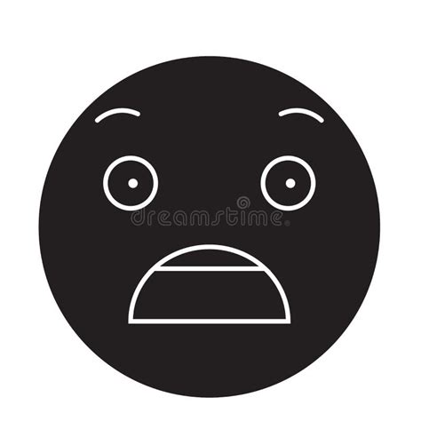 Fearful Face Emoticon Flat Icon Stock Vector Illustration Of Fearful