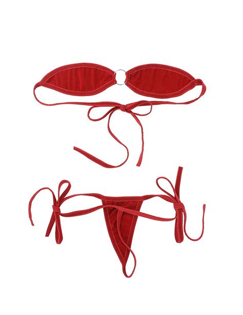 Fine Stitching Women S Poly Lycra Women S Micro Bikini Set Exotic Lingeire Set G String Thongs