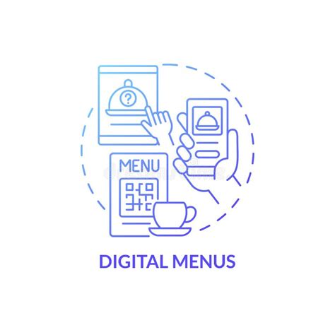 Digital Menus Blue Gradient Concept Icon Stock Vector Illustration Of