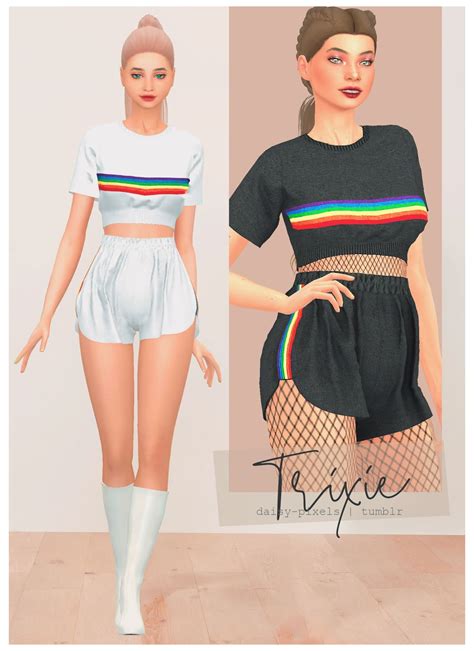 Trixie Set Happy Pride Month ️💜💚💙💛 Sims 4 Cc Clothes Sets Sims 4