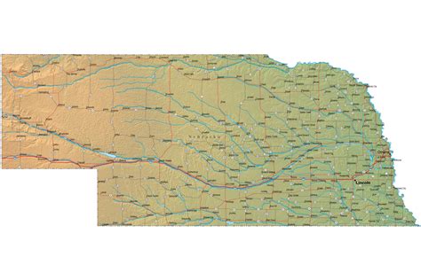 Large Detailed Roads And Highways Map Of Nebraska State With Cities