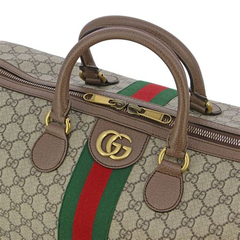 Gucci Ophidia Bag In Gg Supreme Leather Travel Bag Gucci Men Beige