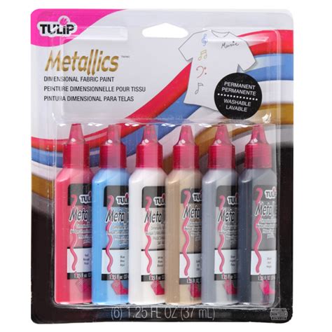 Dimensional Fabric Paint Metallic 6 Pack Tulip