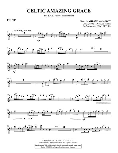 Written long ago by a man who had once been a slave trader in the african slave trade, john newton knew himself to be the worst of wretches. Celtic Amazing Grace - Flute Sheet Music | Michael Ware | Choir Instrumental Pak