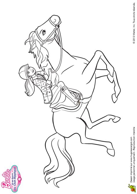 Coloriage De Barbie Et Le Cheval Magique  Coloriage Magique