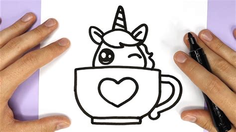 kawaii einhorn in einer tasse malen kawaii bilder