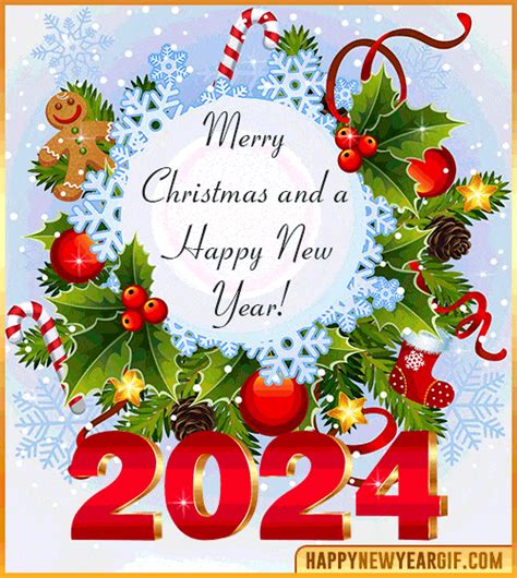 Happy New Year 2024 Animated GIF For Christmas Wishes