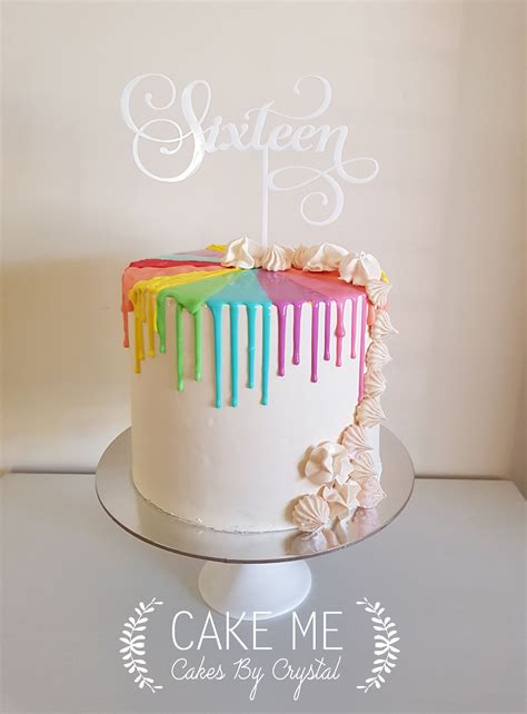 Rainbow Drip Cake Tutorial Pattie Calhoun