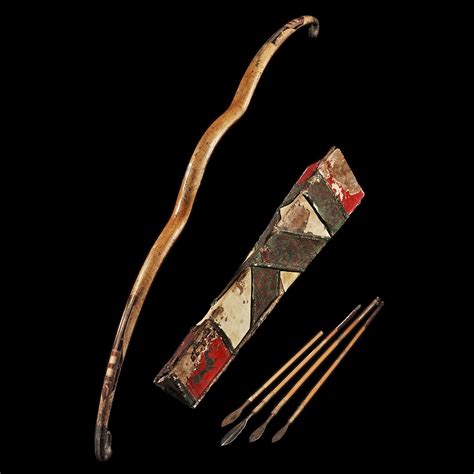 Scythian Wood Bow With Quiver And Arrows Ca 300 0 Bce Bamboo Wood