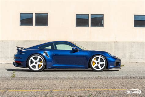 Gentian Blue Porsche 992 Turbo S Gmg Racing