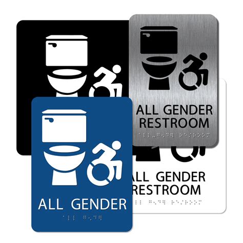 All Gender Bathroom Door Signs Ca Title 24 Alpha Dog Ada Signs