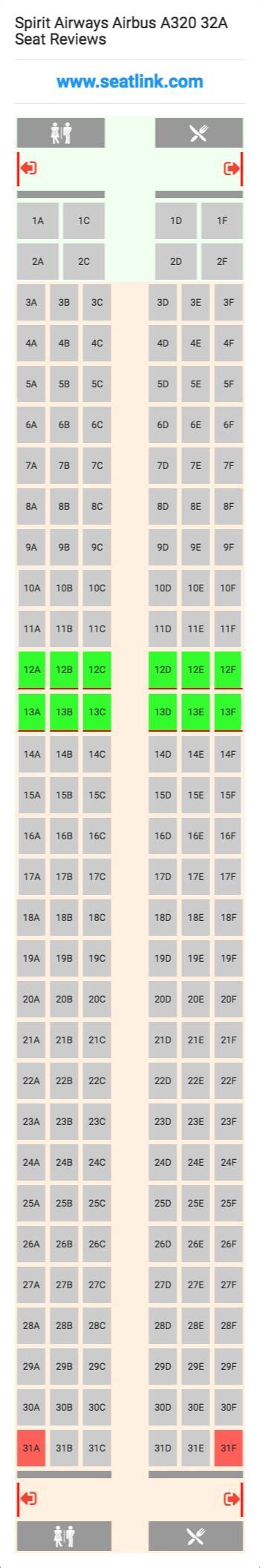 Spirit Airways Airbus A320 32a 320 Seat Map Delta