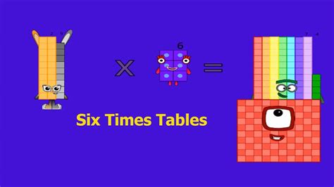 Numberblocks Six Times Tables Up To One Hundred Ninety Eight Youtube