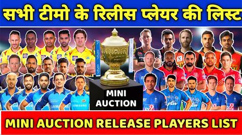 The ipl 2021 auction was conducted in chennai on february 18 where all the franchise owners gathered together to make their squads stronger for the 14th edition of the tournament. IPL 2021 - All IPL Teams Release Players List For The IPL ...