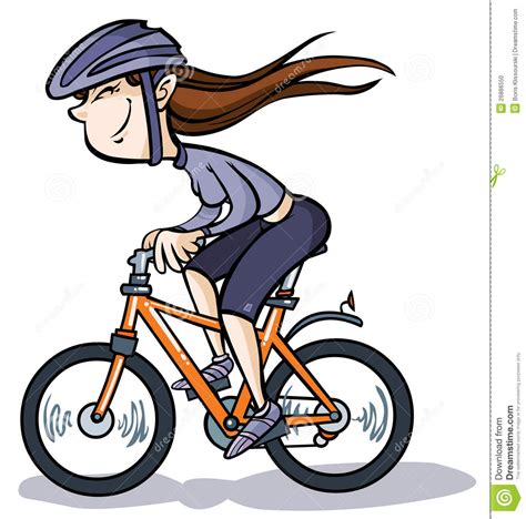 cartoon girl on bike stock vector illustration of funny 26886550