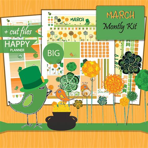 Big Happy Planner March Monthly View March Monthly View St Etsy