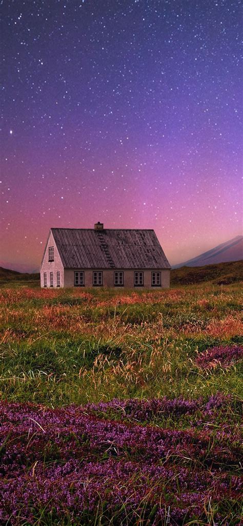1242x2688 Fantasy House in Field 4K Iphone XS MAX Wallpaper, HD Nature ...