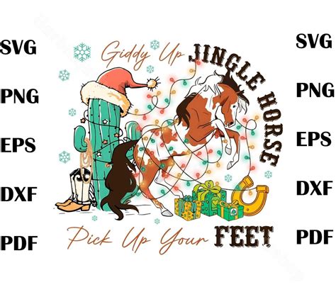 Vintage Giddy Up Jingle Horse Pick Up Your Feet Png File For Etsy