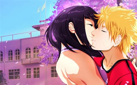 Wallpaper Naruto X Hinata Romance Kissing Wallpapermaiden