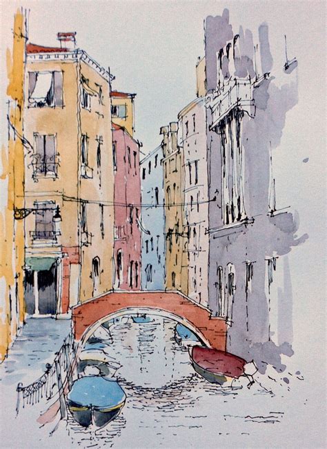 Venice Sketch ~ John Edwards Watercolor Architecture Urban Sketching