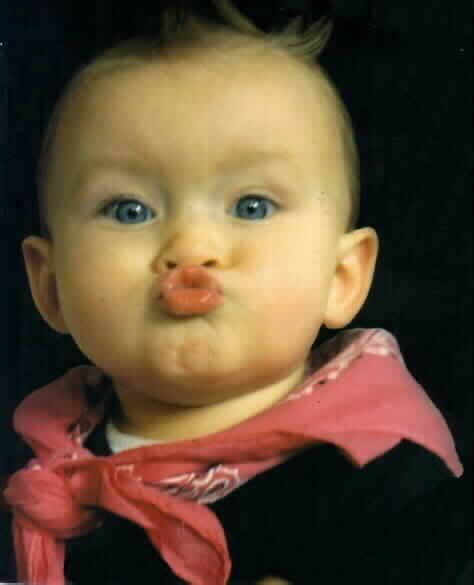 Kissy Face Baby Girl Too Cute Aw Funny Baby