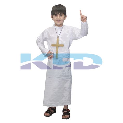 White Priestjesuscatholic Costume For Kids Annual Functiontheme