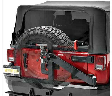 Bestop Matte Black Highrock 4x4 Rear Bumper W Tire Carrier Jeep