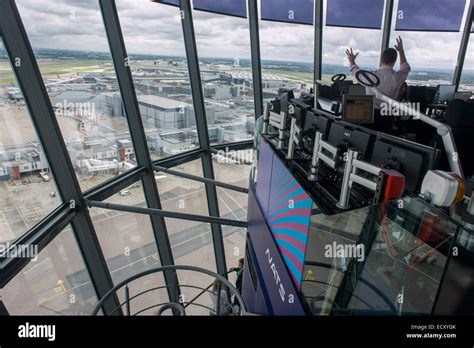 Aerial View Through Control Tower Windows Showing Nats Air Traffic