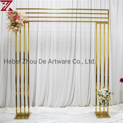 Wholesale Custom Metal Square Frame Christmas Gold Arch For Wedding