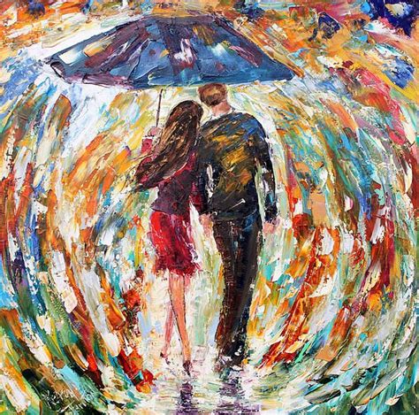 Rainy Romance By Karen Tarlton Painting Art Acrylic Painting For