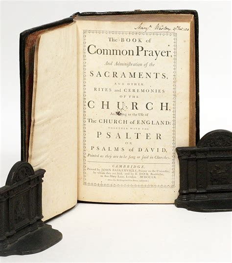 The Book Of Common Prayer Baskerville Press First Baskerville Edition