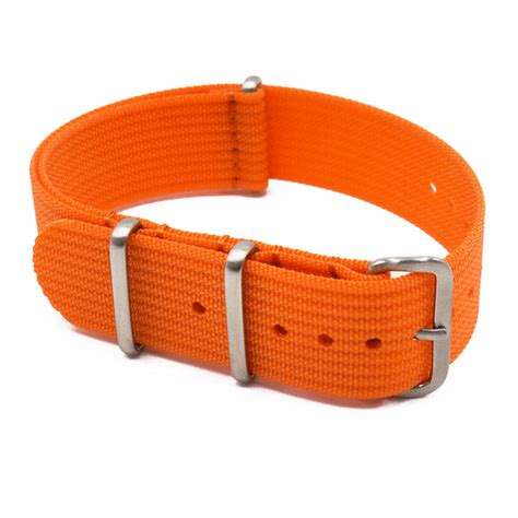 20mm 22mm Nato Style Orange Ribbed Nylon Watch Strap Revival Strap