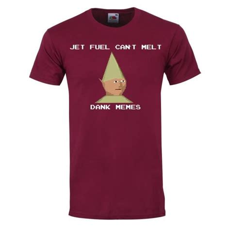 T Shirt Jet Fuel Cant Melt Dank Memes Homme Bordeaux Violet