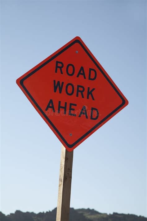 Road Work Ahead Road Sign Stock Photo Image Of Enter Sign 82900372