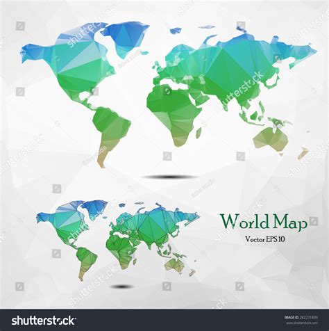 Vektor Stok World Map Illustration Low Poly Tanpa Royalti 282231839