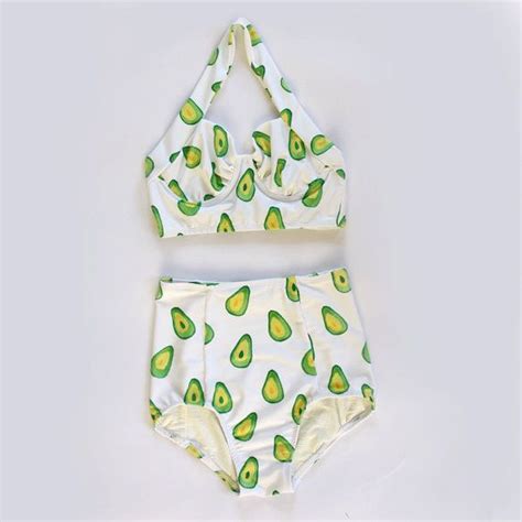 Original Avocado Print Swim Set Handmade By Alice Avocado Clothes