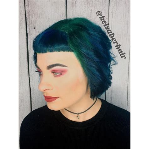 Blue Hair With Green Roots Blue Hair Instagram Posts Beautiful