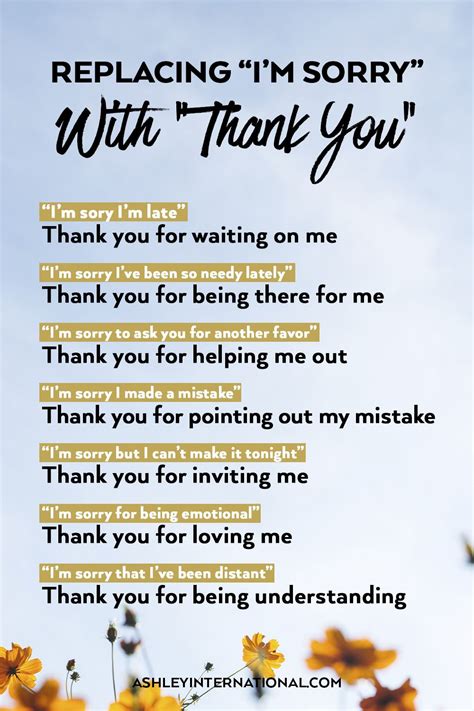 Replacing Im Sorry With Thank You Apologizing Quotes Career Quotes