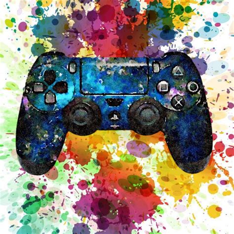 Xbox And Ps4 Controller Paint Splash Digital Downloads Etsy