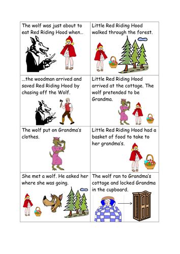 Story Sequencing Little Red Riding Hood Teaching Resources