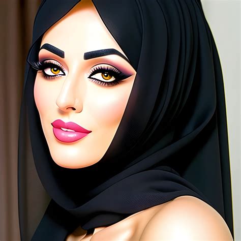 Two Sexy Arab Hijab Girls Babes Model Beautiful Face Kissing Arthub Ai