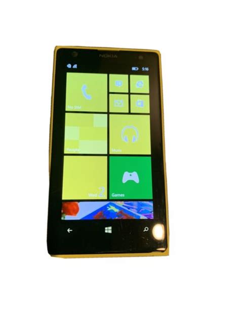 Nokia Lumia 1020 32gb Matte Yellow Atandt Smartphone For Sale