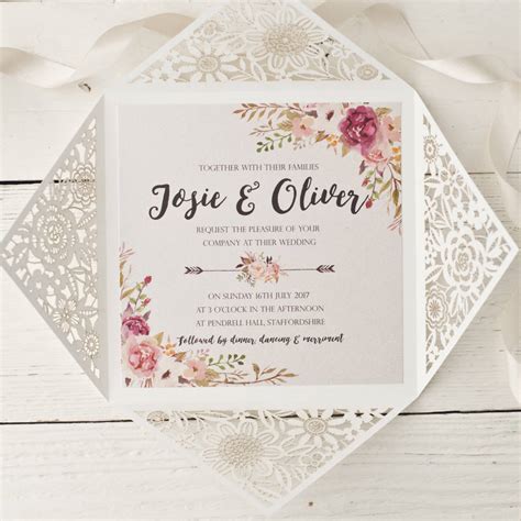 We encourage to add your custom content inside these slides, wedding invitation powerpoint contains only the background image with an invitation effect that you can use to create amazing presentations about wedding. peony floral design laser cut wedding invitation by peach ...